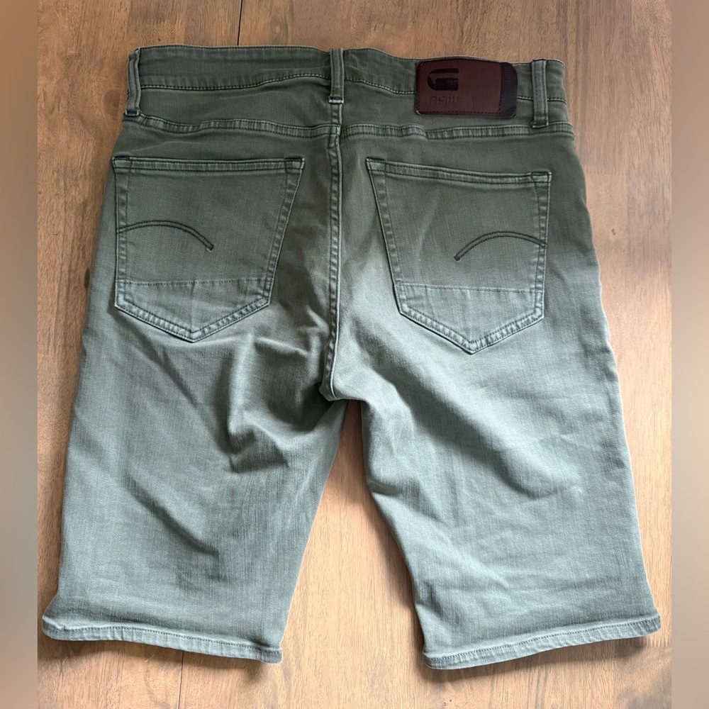 G-Star Green / Grey Jean Lightweight Denim Shorts
